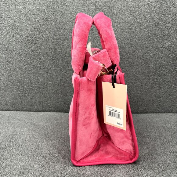 Juicy Couture Velour Mini Tote Bag Pink Free Love Big Spender Y2K Purse - Picture 4 of 9
